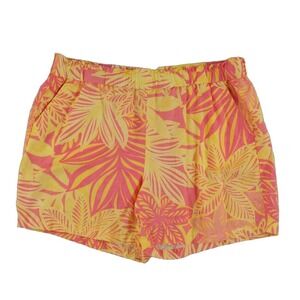 Talbots Shorts Women's Size 2X Pink Yellow Tropical Floral Linen Cotton